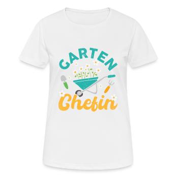 Gartenchefin Garten Chefin Gärtner Gärtnerin - Frauen T-Shirt atmungsaktiv - Weiß - Vorne - AI Model Female 172 dark (172cm)
