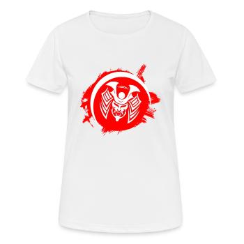 Masque de samouraï Masque de guerrier Masque Oni - T-shirt respirant Femme - blanc - Devant - AI Model Female 172 dark (172cm)