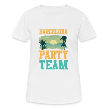 L'équipe de la fête de Barcelone - T-shirt respirant Femme - blanc - Devant - AI Model Female 172 dark (172cm)