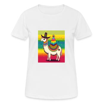 Unicorn Morphed With Llama Funny Mexican Unicorn - Frauen T-Shirt atmungsaktiv - Weiß - Vorne - AI Model Female 172 dark (172cm)