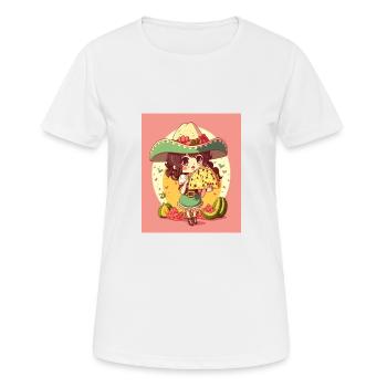 Anime Girl Wearing Sombrero Anime Girl Wearing - Women's Breathable T-Shirt - white - Front - AI Model Female 172 dark (172cm)