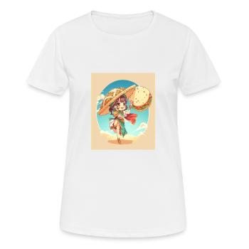 Anime Girl Wearing Sombrero Anime Girl Wearing - Women's Breathable T-Shirt - white - Front - AI Model Female 172 dark (172cm)