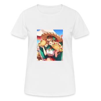 Anime Girl Wearing Sombrero Anime Girl Wearing - Women's Breathable T-Shirt - white - Front - AI Model Female 172 dark (172cm)