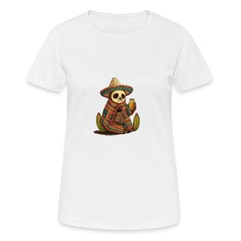 Cute Sloth Animal Owners Drunk Mexican Sloth - Frauen T-Shirt atmungsaktiv - Weiß - Vorne - AI Model Female 172 dark (172cm)