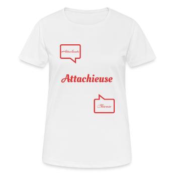 Attachieuse - T-shirt respirant Femme - blanc - Devant - AI Model Female 172 dark (172cm)
