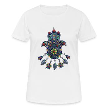 BIJOU KABYLE MAIS DE FATMAAMAZIGH - T-shirt respirant Femme - blanc - Devant - AI Model Female 172 dark (172cm)