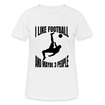 Fußballspieler Fußballmannschaft Fußballdesign - Frauen T-Shirt atmungsaktiv - Weiß - Vorne - AI Model Female 172 dark (172cm)