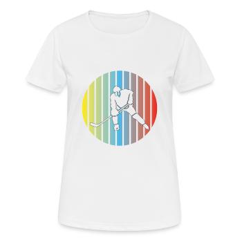 Eishockey Eishockeyspieler Eishockeyteam Hockeyfan - Frauen T-Shirt atmungsaktiv - Weiß - Vorne - AI Model Female 172 dark (172cm)
