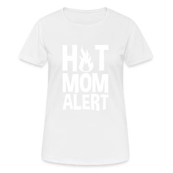 Hot Mom Alert - Frauen T-Shirt atmungsaktiv - Weiß - Vorne - AI Model Female 172 dark (172cm)