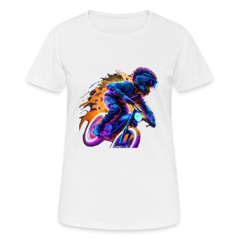 Jeune moto BMX afro-allemand afro-américain bi - T-shirt respirant Femme - blanc - Devant - AI Model Female 172 dark (172cm)