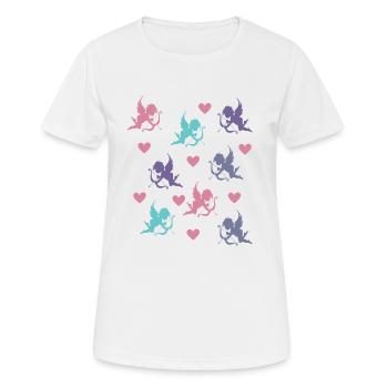 Cupidons et cœurs - T-shirt respirant Femme - blanc - Devant - AI Model Female 172 dark (172cm)