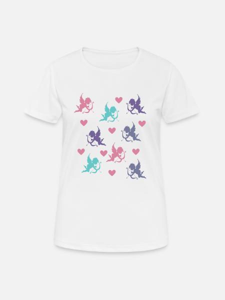 Cupids and hearts - Women's Breathable T-Shirt - white