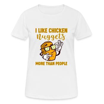 J’aime les pépites de poulet plus que les gens 4 - T-shirt respirant Femme - blanc - Devant - AI Model Female 172 dark (172cm)