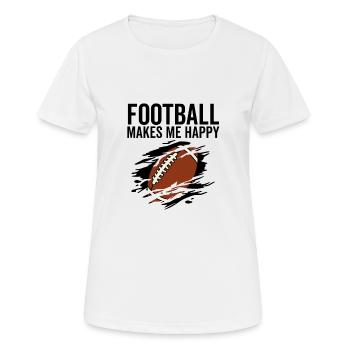 Le football me rend heureux - T-shirt respirant Femme - blanc - Devant - AI Model Female 172 dark (172cm)