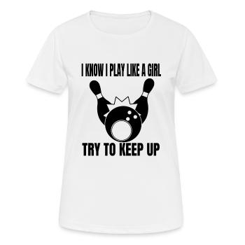 Bowling Bowling club Bowling bowling club Bowling club - Women's Breathable T-Shirt - white - Front - AI Model Female 172 dark (172cm)