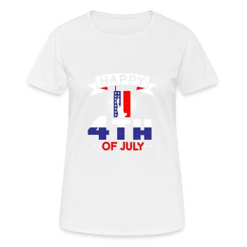 JOYEUX 4 JUILLET USA - T-shirt respirant Femme - blanc - Devant - AI Model Female 172 dark (172cm)