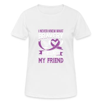 Bravoure Épilepsie Ruban violet Épileptique - T-shirt respirant Femme - blanc - Devant - AI Model Female 172 dark (172cm)