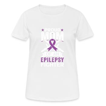 Mother of a mother of an epilepsy fighter - Women's Breathable T-Shirt - white - Front - AI Model Female 172 dark (172cm)
