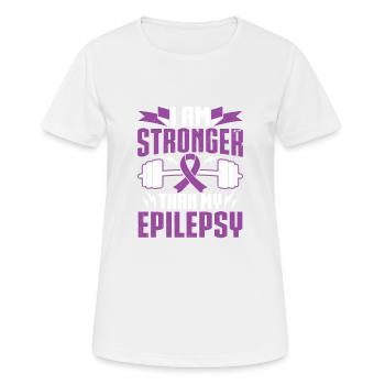 Epilepsie Purple Ribbon Epileptische Epilepsie - Frauen T-Shirt atmungsaktiv - Weiß - Vorne - AI Model Female 172 dark (172cm)