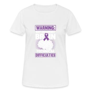 Cerveau Ruban Violet Technique Épileptique - T-shirt respirant Femme - blanc - Devant - AI Model Female 172 dark (172cm)