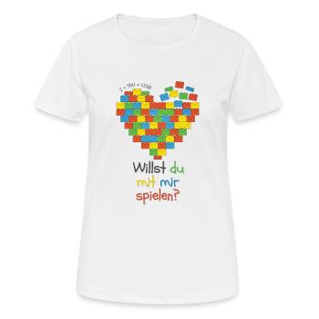 Willst du mit mir Spielen - Frauen T-Shirt atmungsaktiv - Weiß - Vorne - AI Model Female 172 dark (172cm)