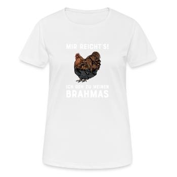 Brahma Hühner I Chicken Geflügel Motiv für - Frauen T-Shirt atmungsaktiv - Weiß - Vorne - AI Model Female 172 dark (172cm)