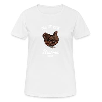 Brahma Hühner I Chicken Geflügel Motiv für - Frauen T-Shirt atmungsaktiv - Weiß - Vorne - AI Model Female 172 dark (172cm)