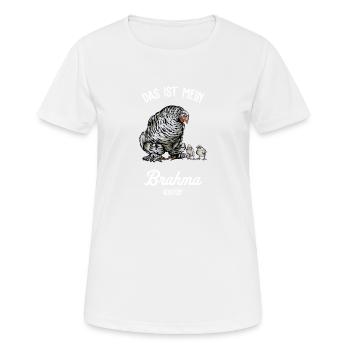 Brahma Hühner I Chicken Geflügel Motiv für - Frauen T-Shirt atmungsaktiv - Weiß - Vorne - AI Model Female 172 dark (172cm)