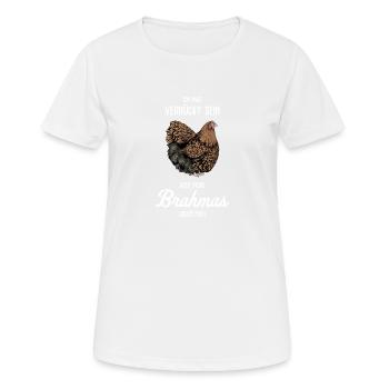Brahma Hühner I Chicken Geflügel Motiv für - Frauen T-Shirt atmungsaktiv - Weiß - Vorne - AI Model Female 172 dark (172cm)