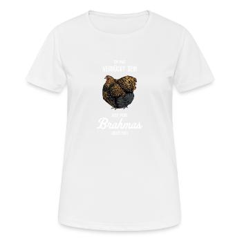 Brahma Hühner I Chicken Geflügel Motiv für - Frauen T-Shirt atmungsaktiv - Weiß - Vorne - AI Model Female 172 dark (172cm)
