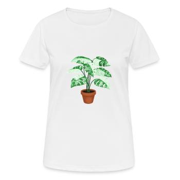 Variegated Monstera - Frauen T-Shirt atmungsaktiv - Weiß - Vorne - AI Model Female 172 dark (172cm)