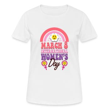 March 8 International Womens Day Awareness - Women's Breathable T-Shirt - white - Front - AI Model Female 172 dark (172cm)
