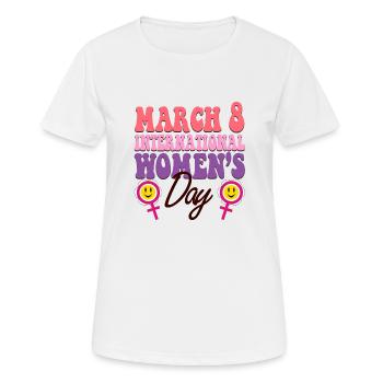 March is International Womens Day Month Celebratio - Women's Breathable T-Shirt - white - Front - AI Model Female 172 dark (172cm)