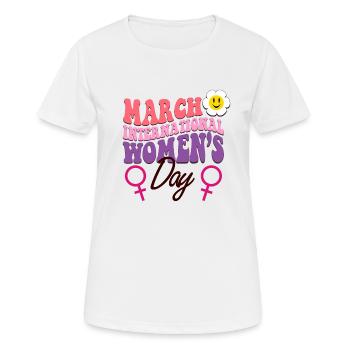 Happy International Womens Day - Women's Breathable T-Shirt - white - Front - AI Model Female 172 dark (172cm)