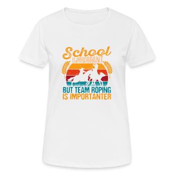 L’école est importante, mais l’équipe est plus importante - T-shirt respirant Femme - blanc - Devant - AI Model Female 172 dark (172cm)