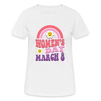 Classic Vintage Color March 8 Women's Day - Women's Breathable T-Shirt - white - Front - AI Model Female 172 dark (172cm)