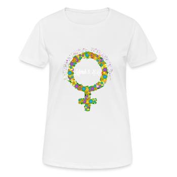 International Womens Day female Symbol Flower - Women's Breathable T-Shirt - white - Front - AI Model Female 172 dark (172cm)