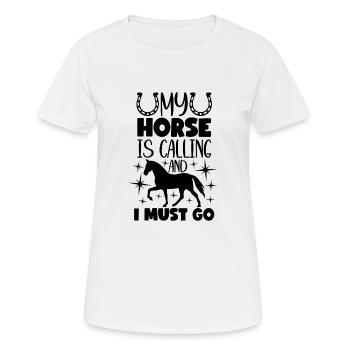 My horse is calling - Women's Breathable T-Shirt - white - Front - AI Model Female 172 dark (172cm)
