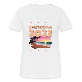 Amsterdam 2023 - Women's Breathable T-Shirt - white - Front - AI Model Female 172 dark (172cm)