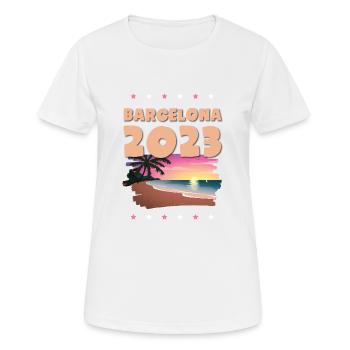Barcelona 2023 - Frauen T-Shirt atmungsaktiv - Weiß - Vorne - AI Model Female 172 dark (172cm)