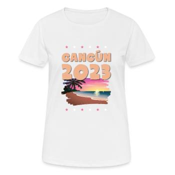 Cancun 2023 - Frauen T-Shirt atmungsaktiv - Weiß - Vorne - AI Model Female 172 dark (172cm)