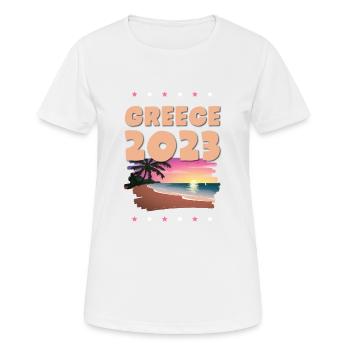 Greece 2023 - Frauen T-Shirt atmungsaktiv - Weiß - Vorne - AI Model Female 172 dark (172cm)