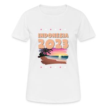 Indonesia 2023 - Frauen T-Shirt atmungsaktiv - Weiß - Vorne - AI Model Female 172 dark (172cm)