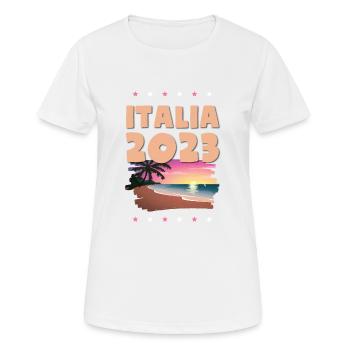 Italia 2023 - Frauen T-Shirt atmungsaktiv - Weiß - Vorne - AI Model Female 172 dark (172cm)