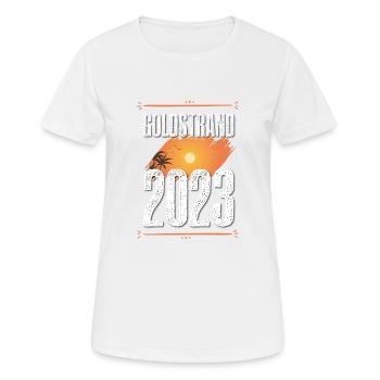 Goldstrand 2023 - Frauen T-Shirt atmungsaktiv - Weiß - Vorne - AI Model Female 172 dark (172cm)