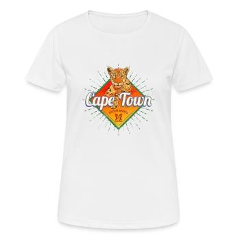 Cape Town Afrique du Sud Retro Leopard Vintage Africa - T-shirt respirant Femme - blanc - Devant - AI Model Female 172 dark (172cm)