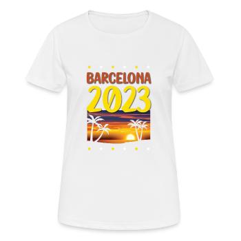 Barcelona 2023 - Frauen T-Shirt atmungsaktiv - Weiß - Vorne - AI Model Female 172 dark (172cm)