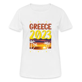 Greece 2023 - Women's Breathable T-Shirt - white - Front - AI Model Female 172 dark (172cm)