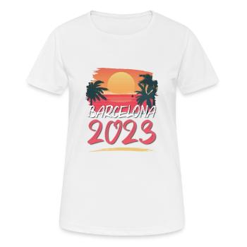 Barcelone 2023 - T-shirt respirant Femme - blanc - Devant - AI Model Female 172 dark (172cm)