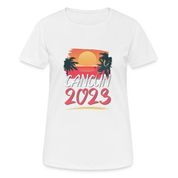 Cancun 2023 - Women's Breathable T-Shirt - white - Front - AI Model Female 172 dark (172cm)